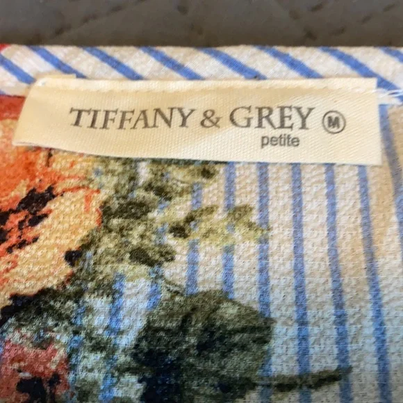 Tiffany & Grey : Striped Blouse - Petite Medium - Picture 7 of 8